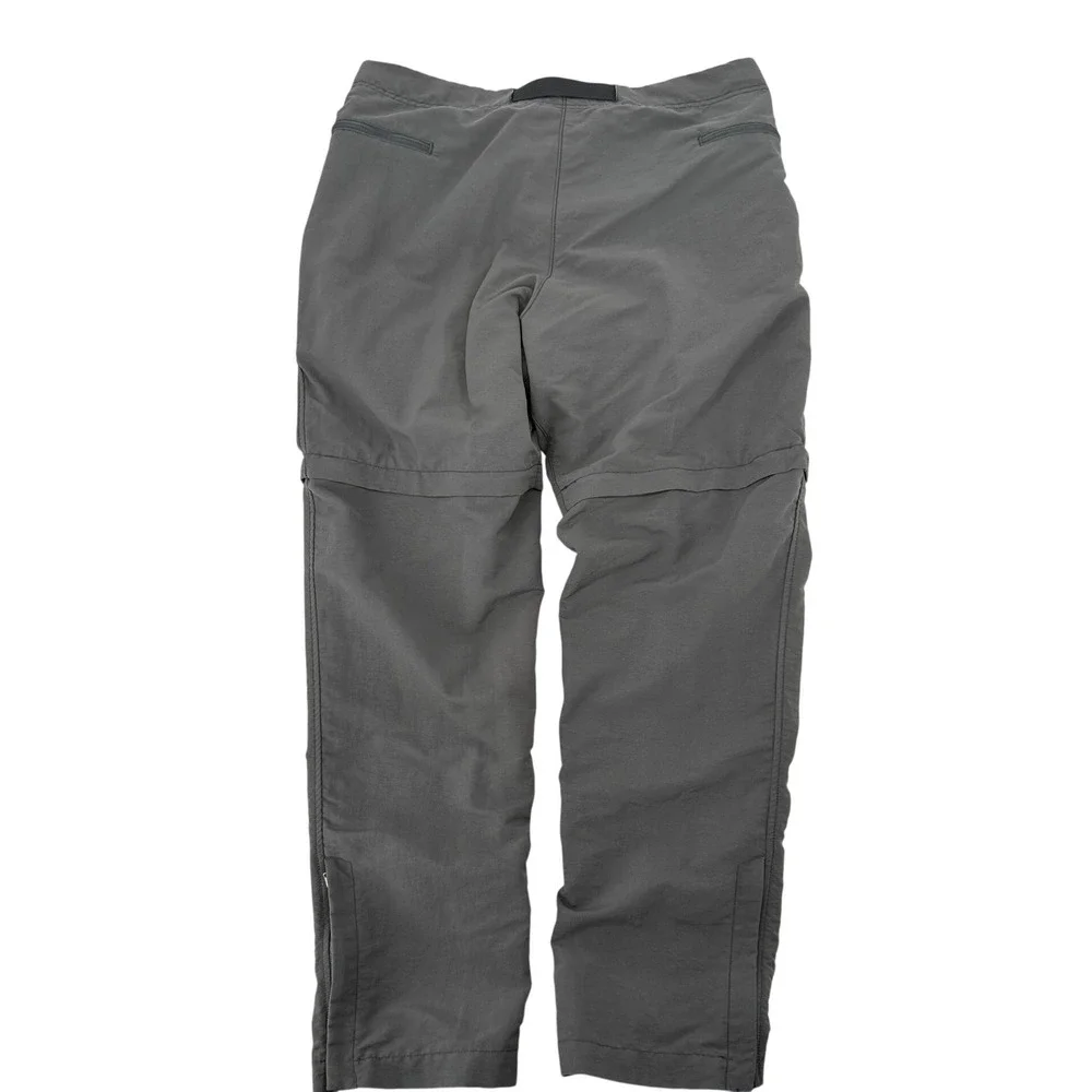 The North Face Mens Grey Convertible Zip Off Hiking Pants 34x32 UPF 40 Belted